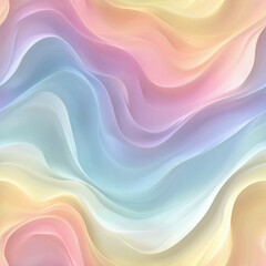 Fototapeta premium Seamless pastel gradient wave pattern, soft abstract flowing curves background