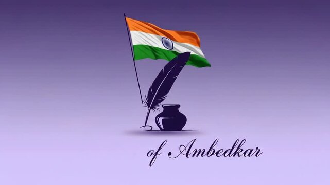 Indian flag and quill symbolizing legacy of ambedkar and unity in progression