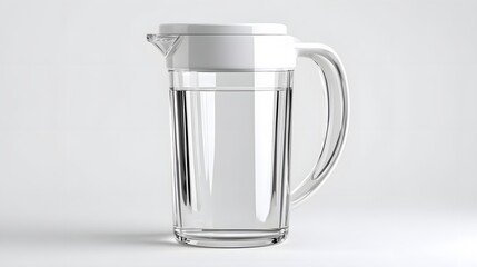 Clear Glass Pitcher for Drinks with Lid on a Minimalist Kitchen Surface