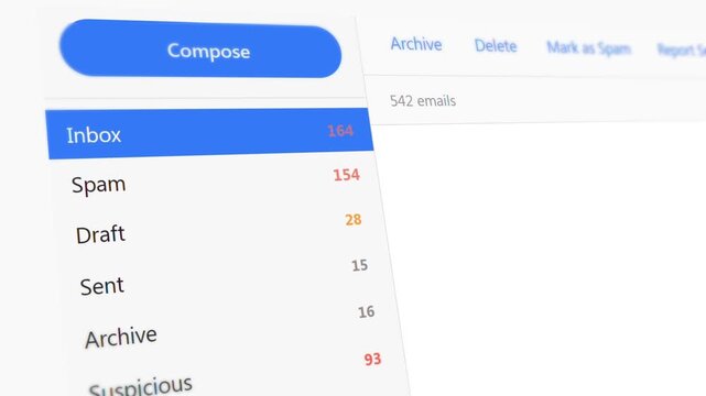 Dynamic email management interface with real-time notification updates