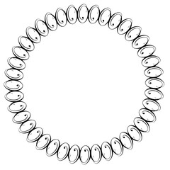 Black round vintage vector frame on a white background. svg