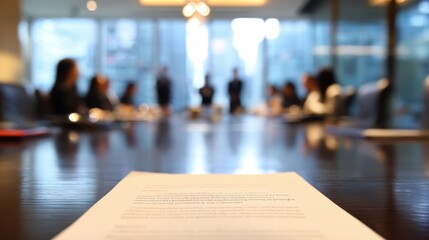 Sharp medium shot of a technical review meeting focusing on a report featuring lifecycle assessment of concrete attendees faintly blurred.