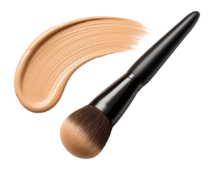 Makeup liquid foundation brush swatch on.