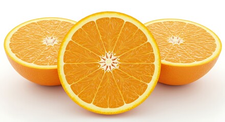 Fototapeta premium Halved Orange Slices Fresh Citrus Fruit Vibrant Food Still Life