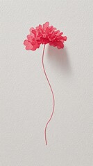 Minimalist red flower watercolor modern wall art botanical illustration