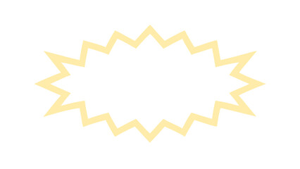 Illustration of a light yellow jagged oval shape with a white background and jagged edges design element