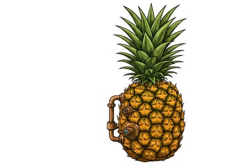 Steampunk Pineapple: A Fusion of Tropical Fruit and Industrial Design