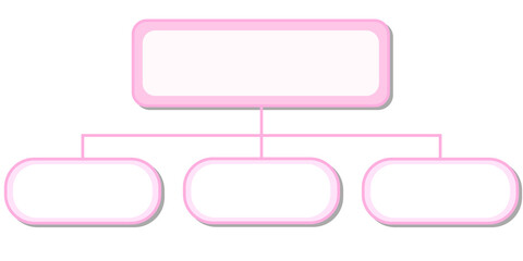 Fototapeta premium A simple, minimalist vector illustration of a pink flowchart or organization chart The design is clean, clear, and modern, ideal for a business or educational graphic.