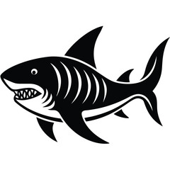 tiger shark vector fish 