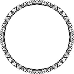 Black round vintage  frame on transparent background. PNG, 300 DPI