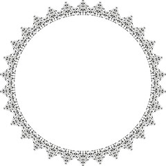 Black round vintage  frame on transparent background. PNG, 300 DPI