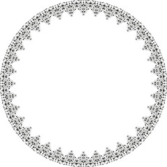 Black round vintage  frame on transparent background. PNG, 300 DPI