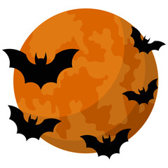 Halloween Moon Bat