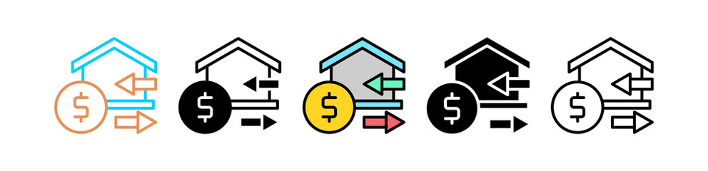 Transaction Multi style icon in line color, mixed, lineal color, glyph, line.