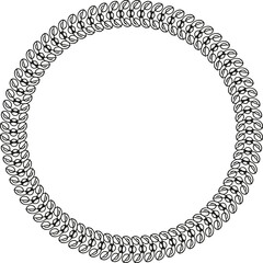 Black round vintage frame on a white background. JPG, 300 DPI.