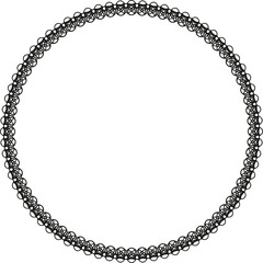 Black round vintage frame on a white background. JPG, 300 DPI.