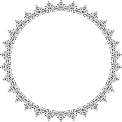 Black round vintage frame on a white background. JPG, 300 DPI.