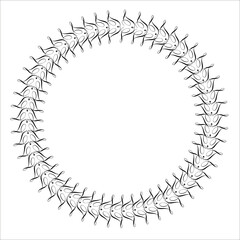 Black round vintage frame on a white background. JPG, 300 DPI.