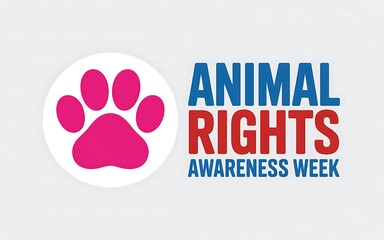 Animal rights awareness week with paw print symbol