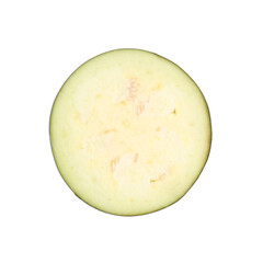 Slice of raw eggplant isolated on white