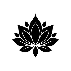 a central lotus flower silhouette with symmetrical