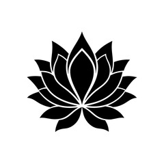 a central lotus flower silhouette with symmetrical