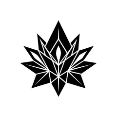 a stylized floral silhouette constructed from shar