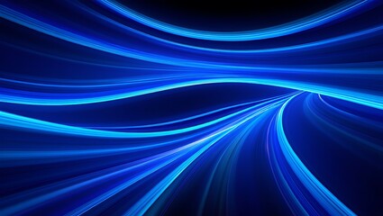 Fototapeta premium Abstract Blue Light Streaks Swirling Dark Background