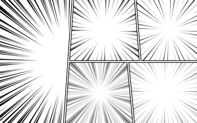 black and white comic book page panel background. vector illustration.