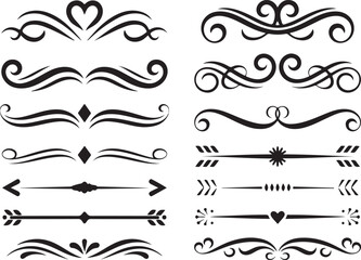 Decorative Divider Ornament Collection Flourish Scroll Swirl Vector Elements