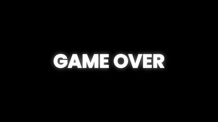 Game over text animation glitch effect. High-quality 4K - Powered by Adobe