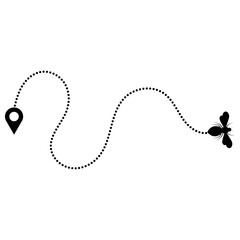 Bee With Dotted Line