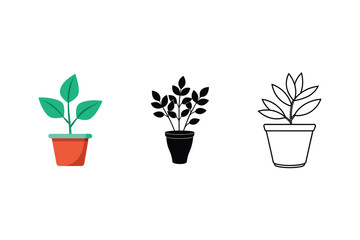 Collection of four diverse botanical illustrations featuring various plants and foliage in vibrant colors