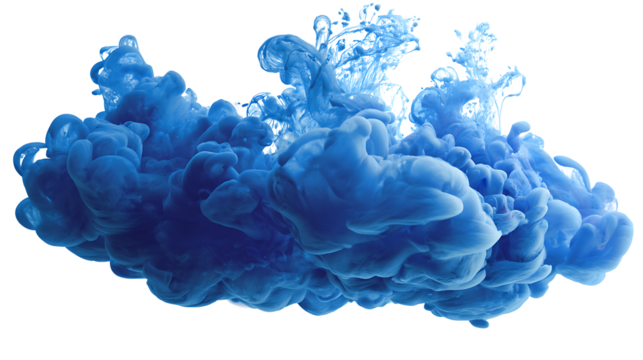 Ink drop cloud floating in water, vivid details, isolated on a white background