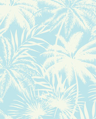 Vibrant seamless pattern a tropical palm tree with lush green leaves on a pure white background, perfect for textiles, wallpaper, and designs. © DESIGN CENTER