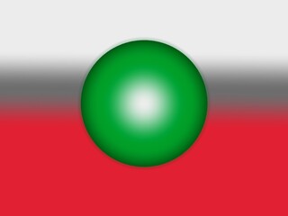 green ball on red background