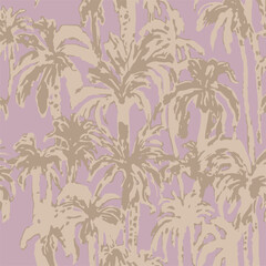 Vibrant seamless pattern a tropical palm tree with lush green leaves on a pure white background, perfect for textiles, wallpaper, and designs.