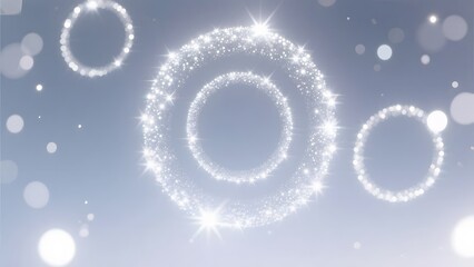 Sparkling Glitter Rings on a Soft Blue Background