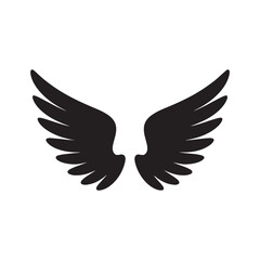 Obraz premium Elegant black and white wings illustration for tattoo design or graphic element depicting freedom and flight