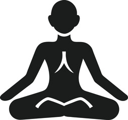 Silhouette of a Person Meditating in Lotus Pose Keywords: silhouette, person, meditating, yoga, lotus pose, zen, calm, peace, relaxation, wellness