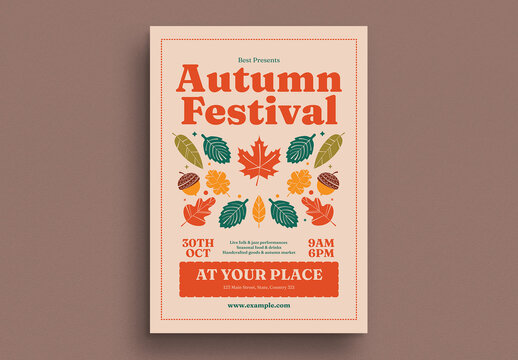Retro Autumn Festival Flyer