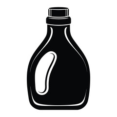 Bold black silhouette of a liquid detergent bottle for cleaning product branding and design