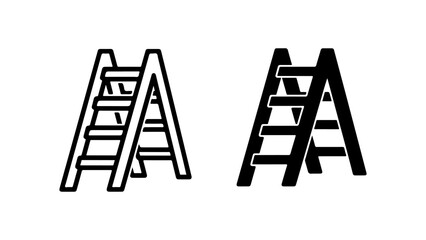 Two monochromatic ladder icons are displayed on a white background.