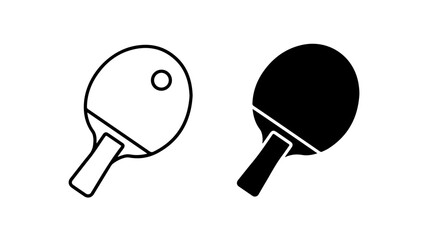 Two table tennis paddles are depicted as outline and solid icons.