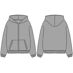 gray zipper hoodie mockup © BarakatGuru