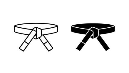 Two stylized martial arts belts are depicted as simple icons.