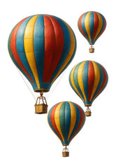 Fototapeta premium Vintage hot air balloons with colorful stripes.