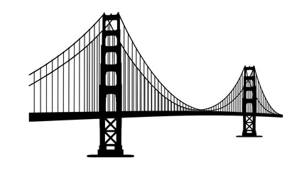 Obraz premium Iconic Silhouette of Golden Gate Bridge San Francisco Landmark Engineering Marvel Connecting Communities Across the Bay Water