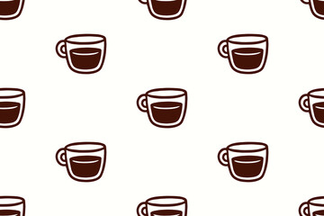 Obraz premium International Coffee Day. October 1. Seamless Pattern. Hand drawn style vector illustration