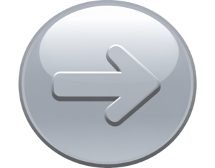 Minimalist grey round arrow icon right direction PNG